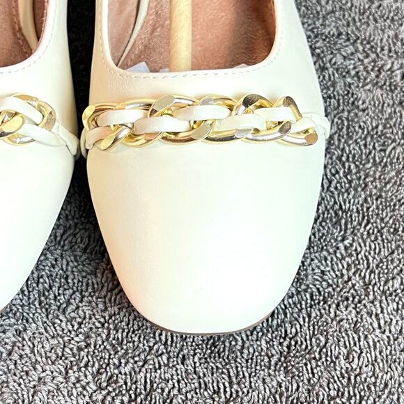 Rockport Womens Size 6.5 Chain Cream Ivory Leathers Slip On Ballet Flats‎ Shoes - Picture 5 of 13